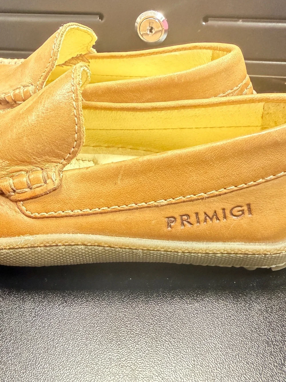 Primigi Tan Leather Slip-On Loafers for Men
